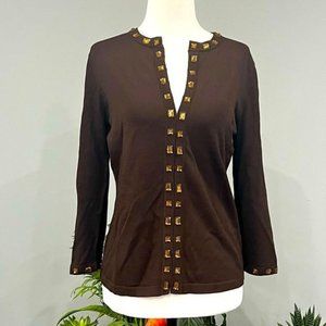 NWT Meshki Cropped Sparkly Long Sleeve